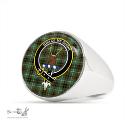 Scottish Forbes of Druinnor Ancient Clan Tartan Ring - Crest Classic Scottish Plaid Tartan Plaid