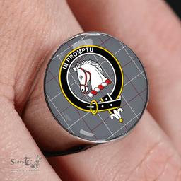 Scottish Dunbar of Pitgaveny Clan Tartan Ring - Crest Classic Scottish Plaid Tartan Plaid