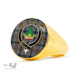 Scottish Gayre Hunting Modern Clan Tartan Ring - Crest Classic Scottish Plaid Tartan Plaid