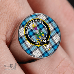 Scottish Ferguson Dress Blue (Dance) Clan Tartan Ring - Crest Classic Scottish Plaid Tartan Plaid
