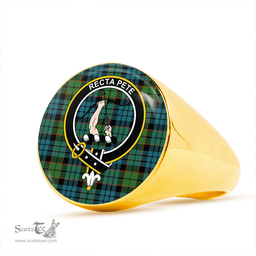 Scottish Fletcher Family Ancient Clan Tartan Ring - Crest Classic Scottish Plaid Tartan Plaid