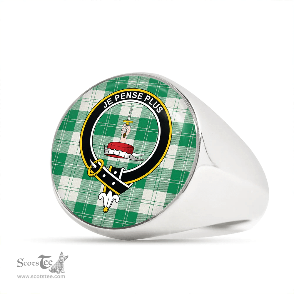 Scottish Erskine Green Clan Tartan Ring - Crest Classic Scottish Plaid Tartan Plaid