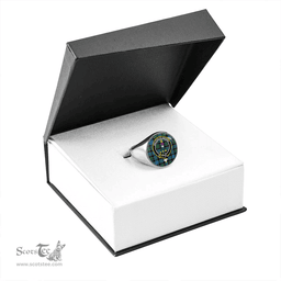 Scottish Ferguson of Balquhidder Ancient Clan Tartan Ring - Crest Classic Scottish Plaid Tartan Plaid