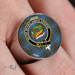 Scottish Douglas Green Ancient Clan Tartan Ring - Crest Classic Scottish Plaid Tartan Plaid