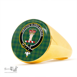 Scottish Donachie of Brochloch Hunting Modern Clan Tartan Ring - Crest Classic Scottish Plaid Tartan Plaid
