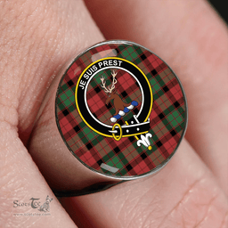 Scottish Fraser of Altyre Ancient Clan Tartan Ring - Crest Classic Scottish Plaid Tartan Plaid