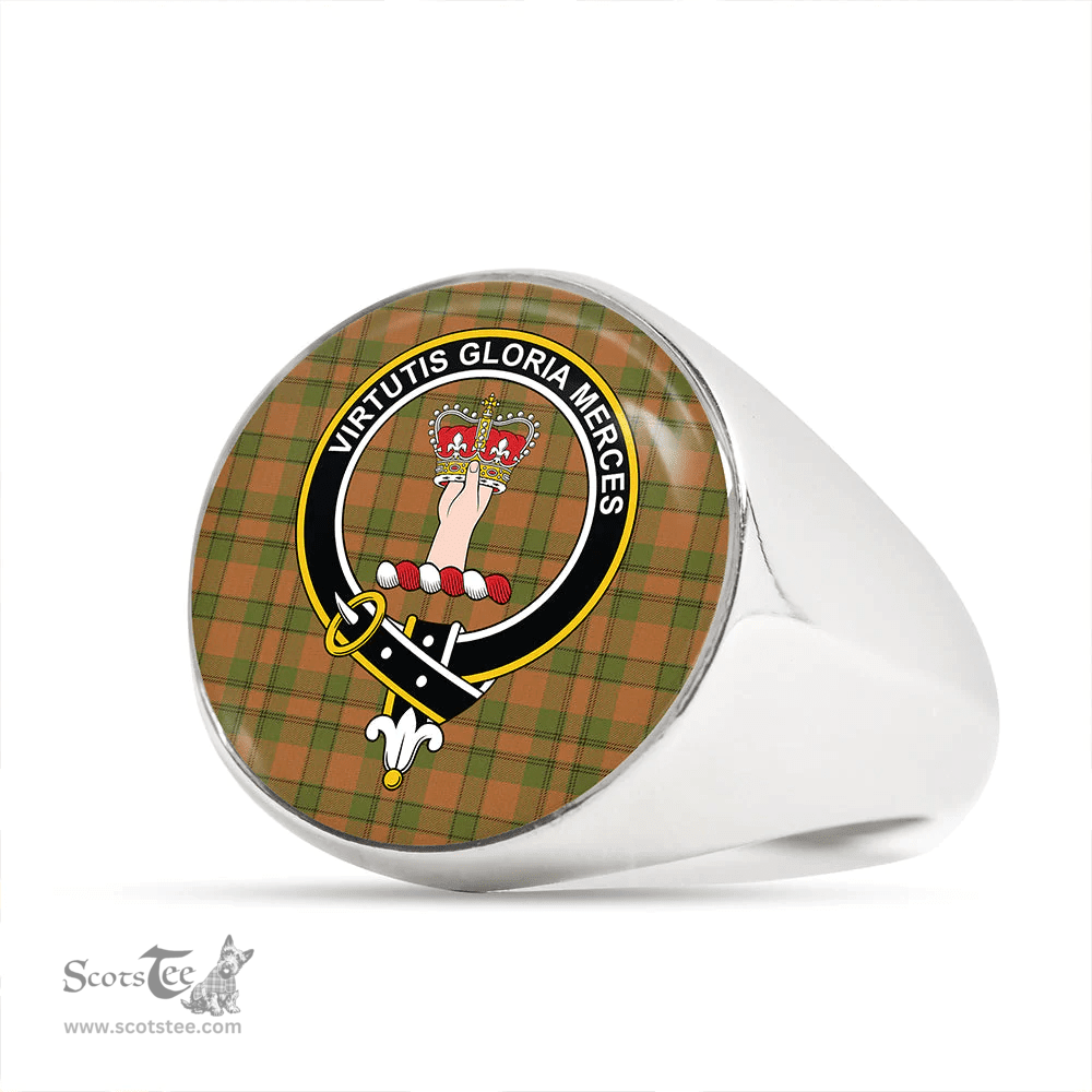 Scottish Donachie of Brockloch Hunting Modern Clan Tartan Ring - Crest Classic Scottish Plaid Tartan Plaid
