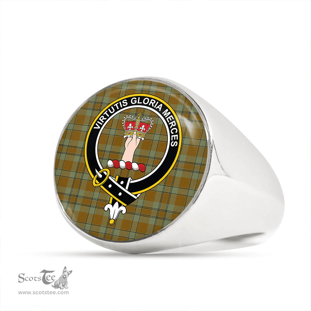 Scottish Donachie of Brockloch Hunting Ancient Clan Tartan Ring - Crest Classic Scottish Plaid Tartan Plaid