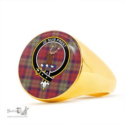 Scottish Fraser of Altyre Reconst Weathered Clan Tartan Ring - Crest Classic Scottish Plaid Tartan Plaid