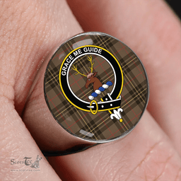 Scottish Forbes 1842 Weathered Clan Tartan Ring - Crest Classic Scottish Plaid Tartan Plaid