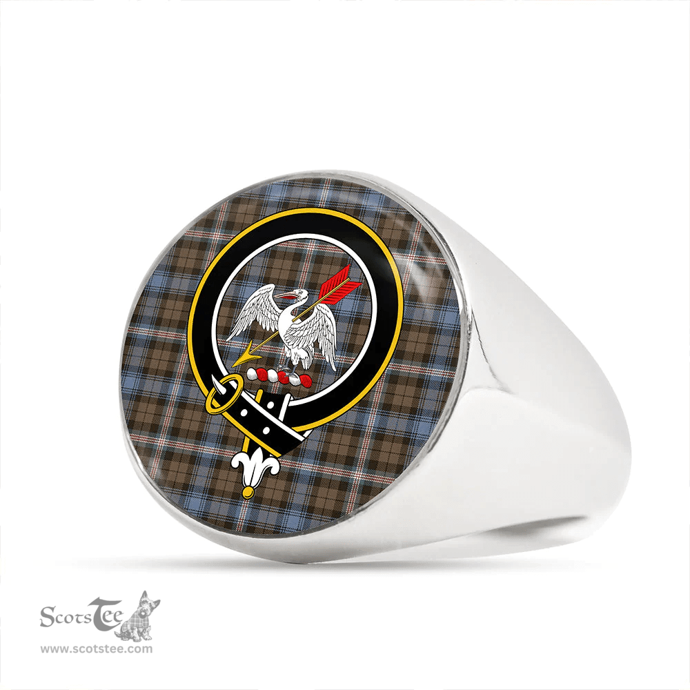 Scottish Gammell Weathered Clan Tartan Ring - Crest Classic Scottish Plaid Tartan Plaid