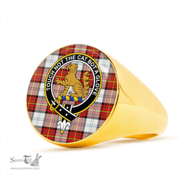 Scottish Gillies Red Dress Dance Clan Tartan Ring - Crest Classic Scottish Plaid Tartan Plaid