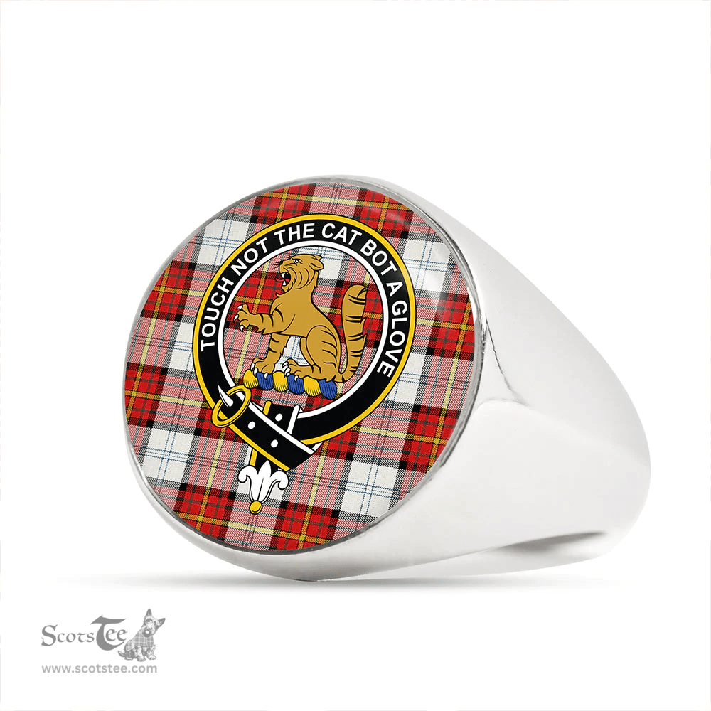 Scottish Gillies Red Dress Dance Clan Tartan Ring - Crest Classic Scottish Plaid Tartan Plaid