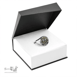 Scottish Ferguson Dress #2 Weathered Clan Tartan Ring - Crest Classic Scottish Plaid Tartan Plaid