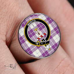 Scottish Dunlop Dress Ancient Clan Tartan Ring - Crest Classic Scottish Plaid Tartan Plaid