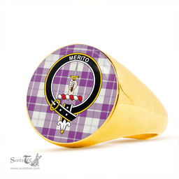Scottish Dunlop Dress Ancient Clan Tartan Ring - Crest Classic Scottish Plaid Tartan Plaid
