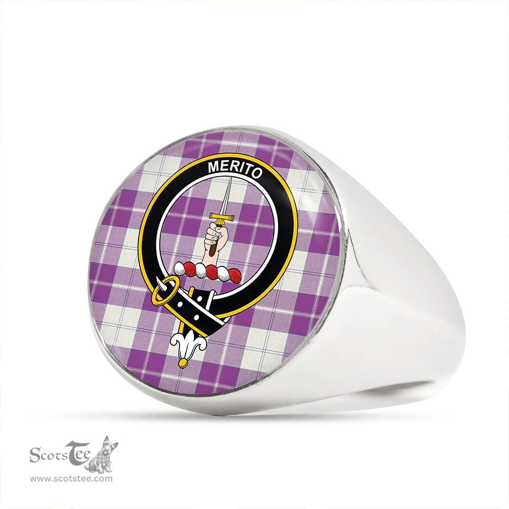 Scottish Dunlop Dress Ancient Clan Tartan Ring - Crest Classic Scottish Plaid Tartan Plaid