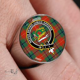 Scottish Douglas of Roxburgh Ancient Clan Tartan Ring - Crest Classic Scottish Plaid Tartan Plaid