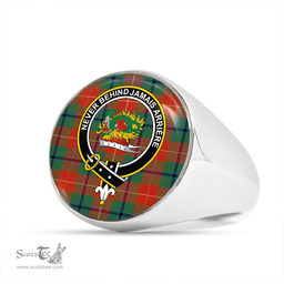 Scottish Douglas of Roxburgh Ancient Clan Tartan Ring - Crest Classic Scottish Plaid Tartan Plaid