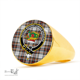 Scottish Douglas Dress Ancient Clan Tartan Ring - Crest Classic Scottish Plaid Tartan Plaid