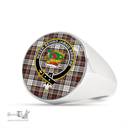 Scottish Douglas Dress Ancient Clan Tartan Ring - Crest Classic Scottish Plaid Tartan Plaid