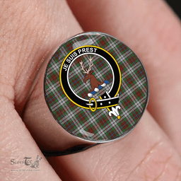 Scottish Fraser Hunting Dress Modern Clan Tartan Ring - Crest Classic Scottish Plaid Tartan Plaid