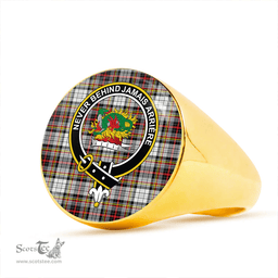 Scottish Douglas Dress Modern Clan Tartan Ring - Crest Classic Scottish Plaid Tartan Plaid