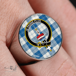 Scottish Erskine Dress Dance Blue Ancient Clan Tartan Ring - Crest Classic Scottish Plaid Tartan Plaid