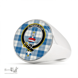 Scottish Erskine Dress Dance Blue Ancient Clan Tartan Ring - Crest Classic Scottish Plaid Tartan Plaid