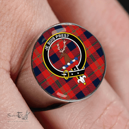 Scottish Fraser Isabella Modern Clan Tartan Ring - Crest Classic Scottish Plaid Tartan Plaid
