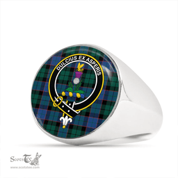 Scottish Ferguson of Balquhidder Modern Clan Tartan Ring - Crest Classic Scottish Plaid Tartan Plaid