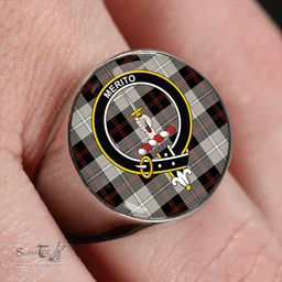 Scottish Dunlop Hunting Modern Clan Tartan Ring - Crest Classic Scottish Plaid Tartan Plaid