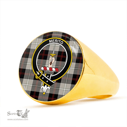 Scottish Dunlop Hunting Modern Clan Tartan Ring - Crest Classic Scottish Plaid Tartan Plaid