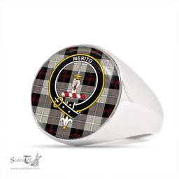 Scottish Dunlop Hunting Modern Clan Tartan Ring - Crest Classic Scottish Plaid Tartan Plaid