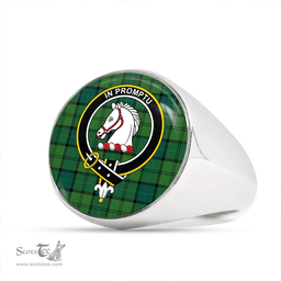 Scottish Dunbar Hunting Modern Clan Tartan Ring - Crest Classic Scottish Plaid Tartan Plaid