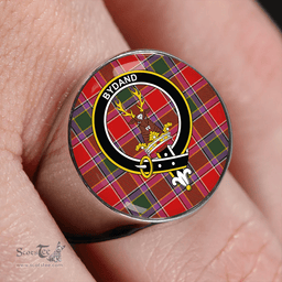 Scottish Gordon of Abergeldie Modern Clan Tartan Ring - Crest Classic Scottish Plaid Tartan Plaid