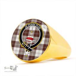 Scottish Erskine Burgundy Clan Tartan Ring - Crest Classic Scottish Plaid Tartan Plaid