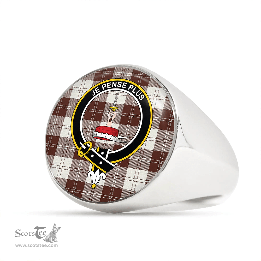 Scottish Erskine Burgundy Clan Tartan Ring - Crest Classic Scottish Plaid Tartan Plaid