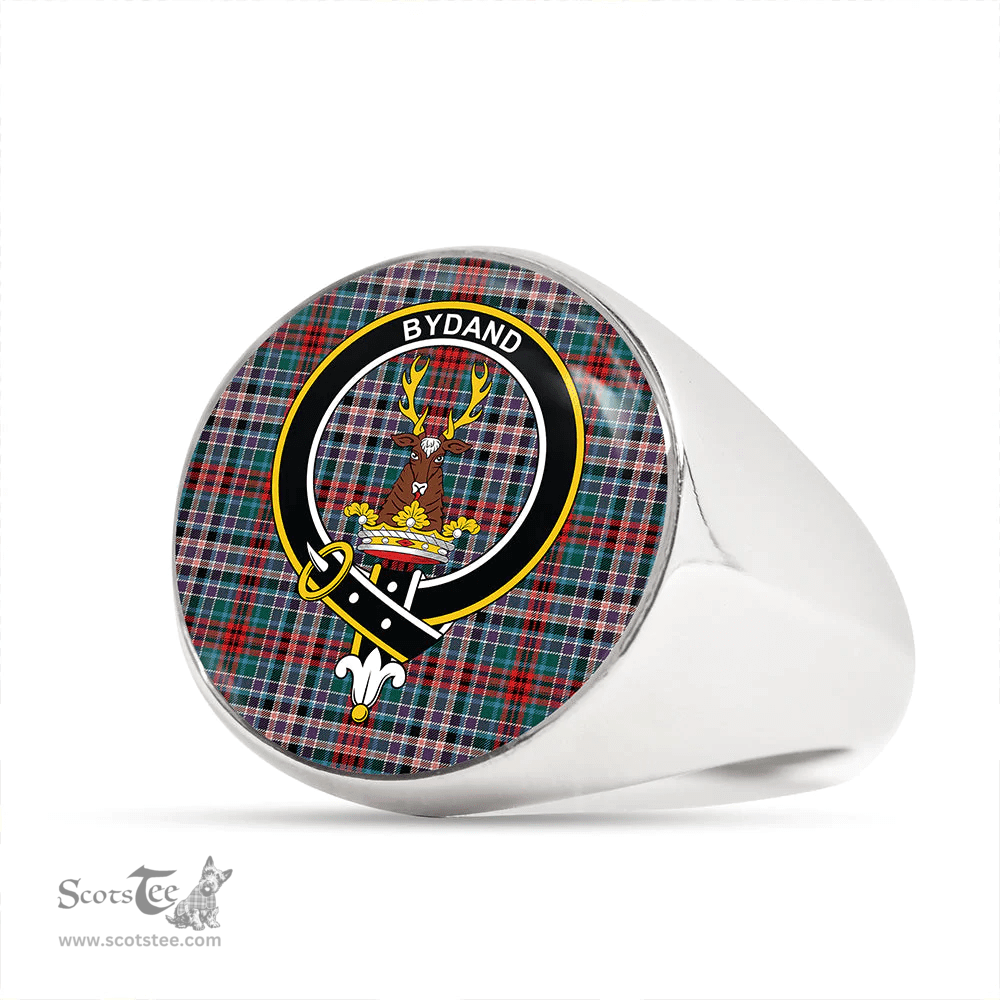 Scottish Gordon Red (1819) (Gordon Old Huntly) Modern Clan Tartan Ring - Crest Classic Scottish Plaid Tartan Plaid