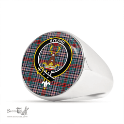 Scottish Gordon Red (1819) (Gordon Old Huntly) Modern Clan Tartan Ring - Crest Classic Scottish Plaid Tartan Plaid
