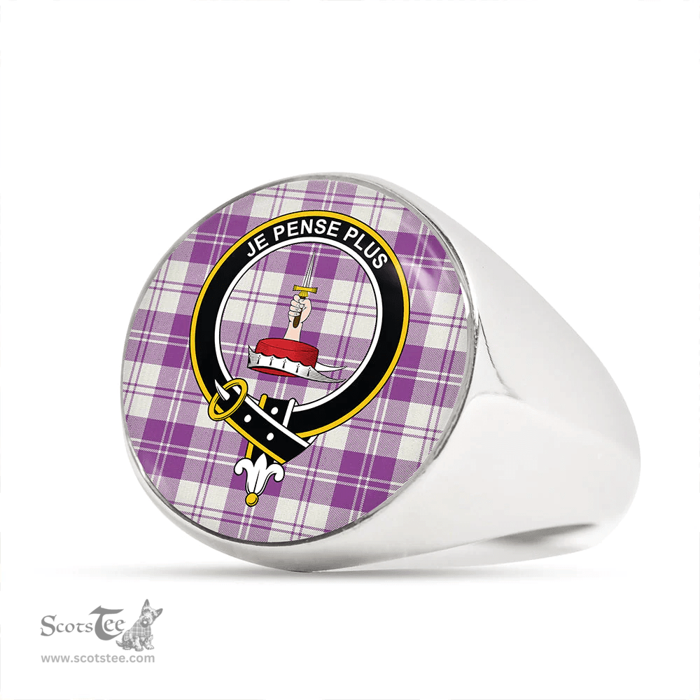 Scottish Erskine Dress Purple Clan Tartan Ring - Crest Classic Scottish Plaid Tartan Plaid