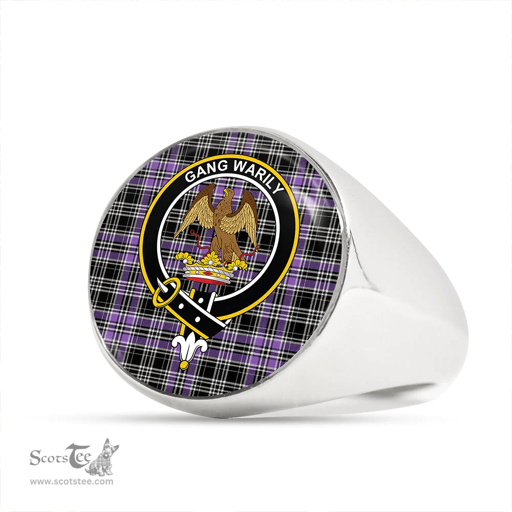 Scottish Drummond Clans Originaux Purple Ancient Clan Tartan Ring - Crest Classic Scottish Plaid Tartan Plaid