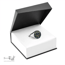 Scottish Davidson of Tulloch Modern Clan Tartan Ring - Crest Classic Scottish Plaid Tartan Plaid