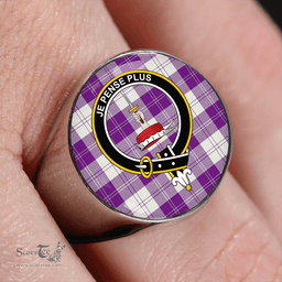 Scottish Erskine Purple Clan Tartan Ring - Crest Classic Scottish Plaid Tartan Plaid