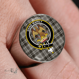 Scottish Drummond (Clans Originaux) Grey Weathered Clan Tartan Ring - Crest Classic Scottish Plaid Tartan Plaid
