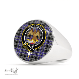 Scottish Drummond Clans Originaux Purple Modern Clan Tartan Ring - Crest Classic Scottish Plaid Tartan Plaid