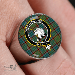Scottish Cunningham Hunting (MacNicol Hunting #2) Ancient Clan Tartan Ring - Crest Classic Scottish Plaid Tartan Plaid