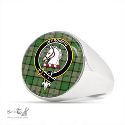 Scottish Dunbar Hunting Ancient Clan Tartan Ring - Crest Classic Scottish Plaid Tartan Plaid
