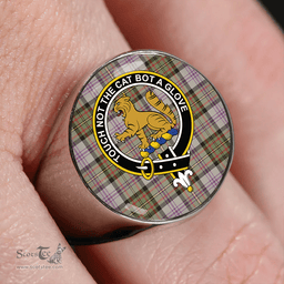 Scottish Firth of Tay (Gillies Dress) Weathered Clan Tartan Ring - Crest Classic Scottish Plaid Tartan Plaid
