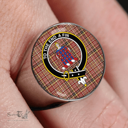 Scottish Ogilvie of Strathallan Weathered Clan Tartan Ring - Crest Classic Scottish Plaid Tartan Plaid